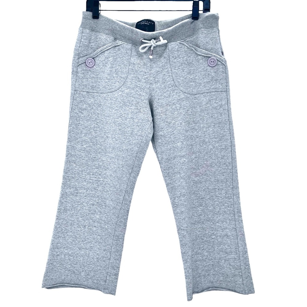 SANCTUARY CLOTHING HEATHER GRAY CROPPED STRAIGHT LEG SWEATPANTS